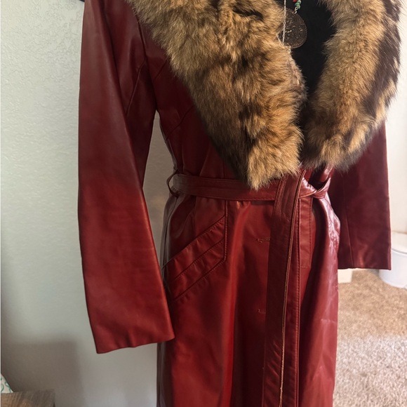VINTAGE LEATHER LEOPARD FUR COAT MEDIUM - Picture 3 of 8